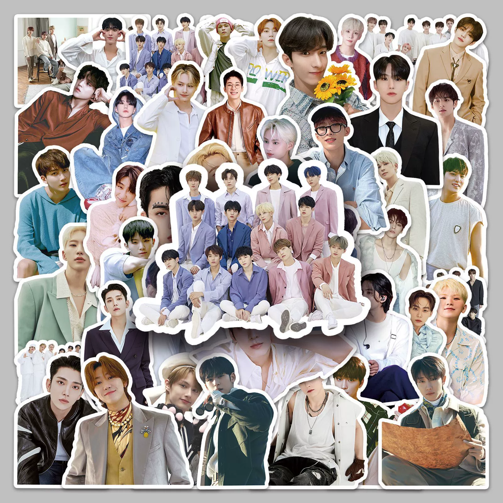 50 мужских групп Seventeen наклейки на телефон Korean звезда окружающий Cup Sticker карманная наклейка набор стикеров