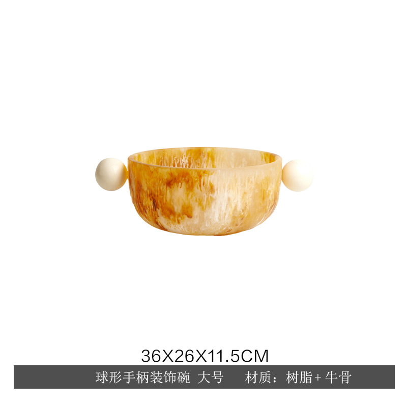 구형 손잡이 장식 그릇 대형 (36*26*11.5cm)