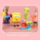 Sponge Small Animal Scene Ornaments PVC SpongeBob 6 Pack Cake Decoration Ornaments Children's Toys Handset