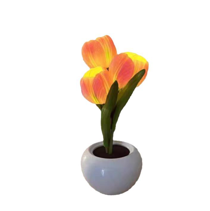 New LED Tulip Night Bedroom Bedside Artificial Flower Bouquet Decorative Atmosphere Light Father's Day Creative Gift_voghion.com