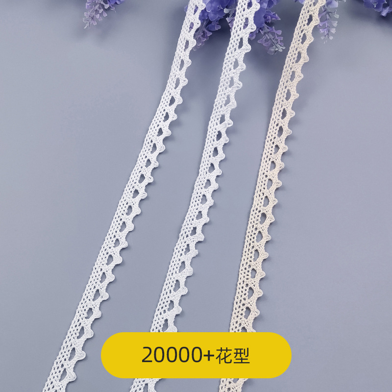 1cm dog tooth lace accessories large wholesale apricot lace tooth edge unilateral embroidery 0.7cm cotton lace