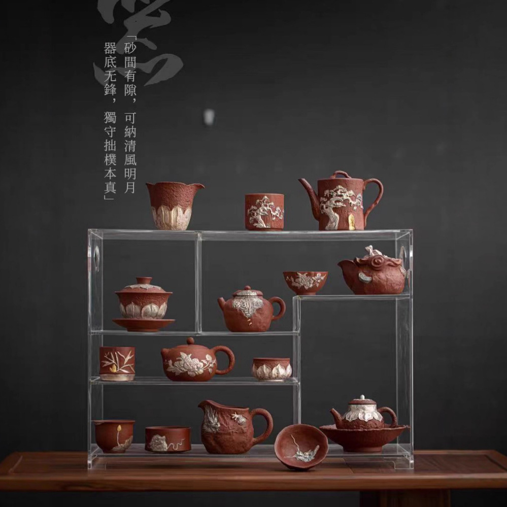 中式复古正把壶描银龙纹壶家用球孔过滤泡茶壶伴手礼陶瓷功夫茶壶