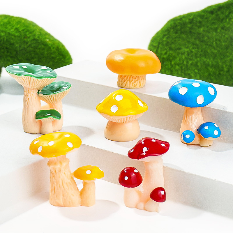 Creativa Mushroom Resina Artesanía Regalos Simulación Mushroom Cong Micro Paisaje Adornos de dibujos animados Mini accesorios de bricolaje
