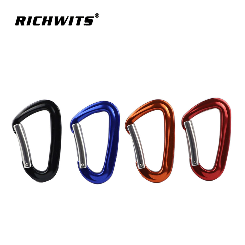 RICHWITS 7075 항공 알루미늄 자동 잠금 D 형 안전 후크 등산 버클 암벽 등반 메인 잠금 D 타입 잠금 장치