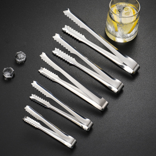 Stainless steel ice tongs ice cube tray ice grid tray tongs sugar tongs barbecue self-service food tongs food tongs barbecue supplies