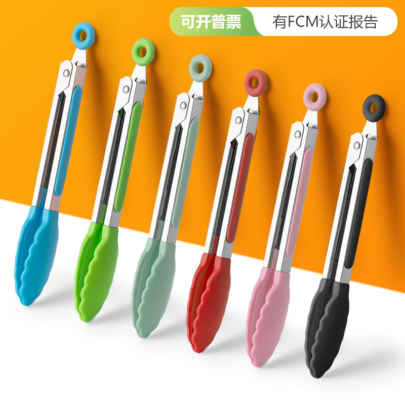 430 stainless steel food clip outdoor barbecue barbecue steak clip high temperature food clip kitchen tool BBQ