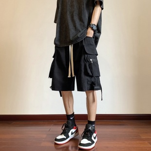 Summer Cargo Shorts for Men Trendy Brand Ins Loose Casual Trendy Outerwear Mid-Length Versatile Korean Style Five-Point Shorts