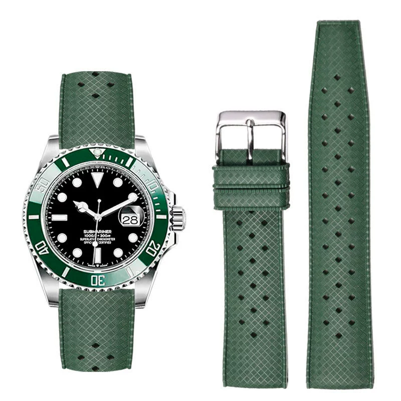 Ремешок из фторкаучука FKM для быстрой разборки часов Omega SWATCH Paobo Pingkou General Subtitude 20 22 мм