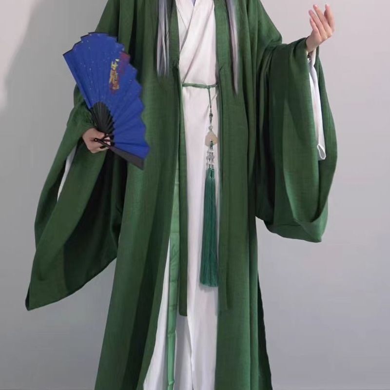 Ming-Style Green Cape, Men's Hanfu, New Adult Costume Set, Complete Set of Ancient Costume, Martial Arts Style