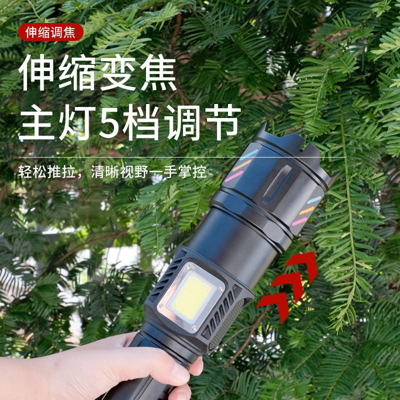 手电筒大功率强光充电长续航手电跨境新款伸缩变焦高流明蓝牙音箱|undefined