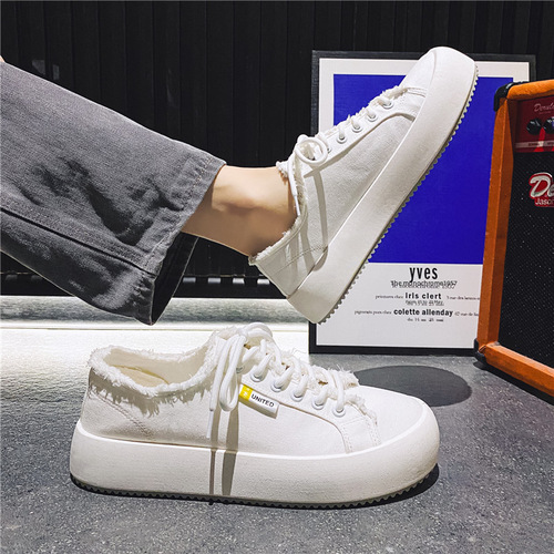 2024 Spring New Men's Shoes Korean Origin Style Trendy Shoes Student Casual Shoes Canvas Shoes Men's Board Shoes One-Time Delivery