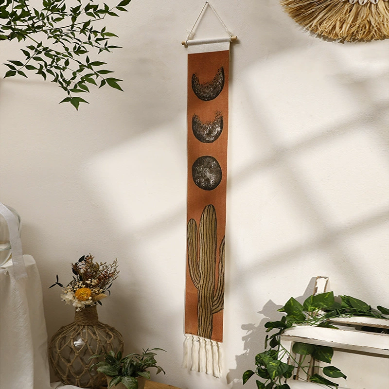 Богемный ручной работы Тканый гобелен С КАКТУСОМ солнце и луна с кисточками простое украшение стены студии спальни гостиной фона