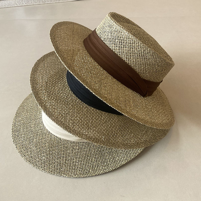 Dellle Summer Straw Hat for Women, New Style Concave Top Hat, Wide Brim Sun Hat, Hand-Woven Fashionable British Style Hat Dellle Summer Straw Hat for Women, New Style Concave Top Hat, Wide Brim Sun Hat, Hand-Woven Fashionable British Style Hat