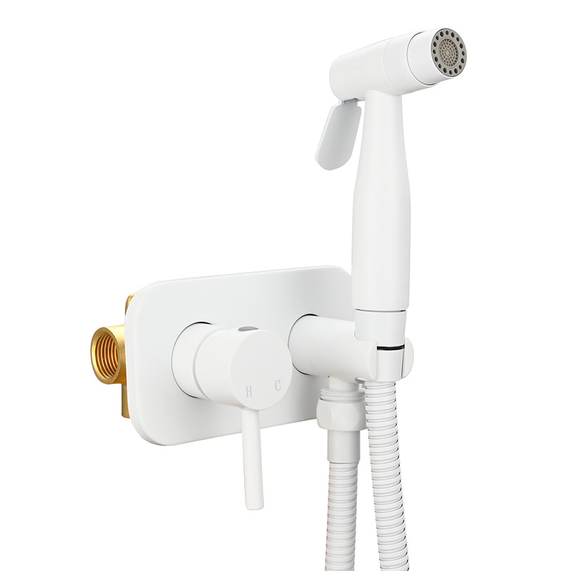 Oculta inodoro a presión pistola traje caliente y fría de las mujeres boquilla limpiador negro aseo socio lavado a presión pequeña ducha