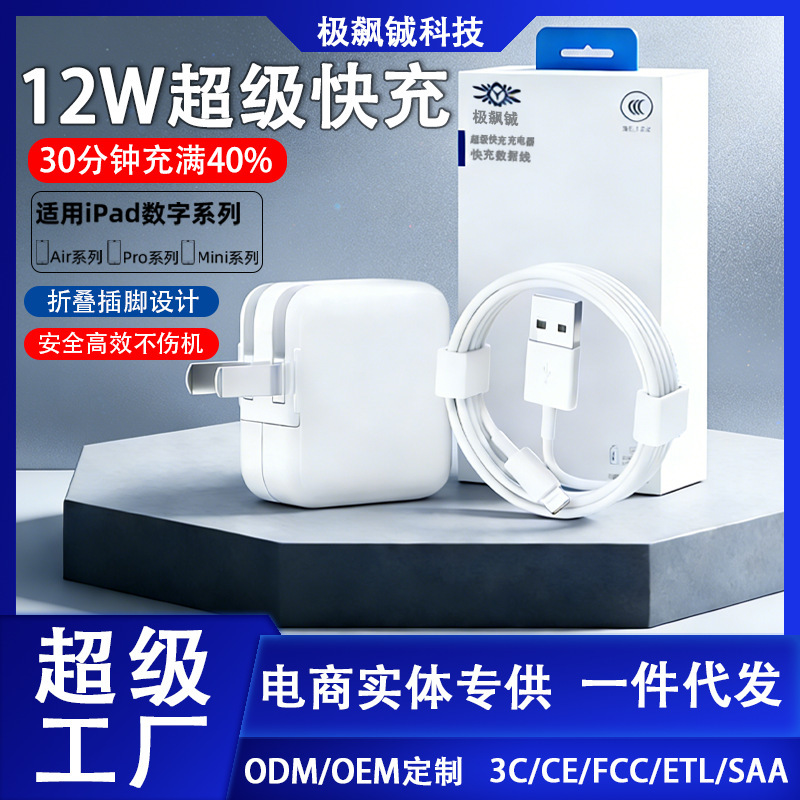 Suitable for Apple iPad Charger 12W Fast Charging Head Ipad/Pro/Mini/Air Car Data Cable Charging Head