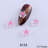 Transparent summer nail decoration flower-shaped, fresh resin, internet celebrity, flowered, 2021 collection