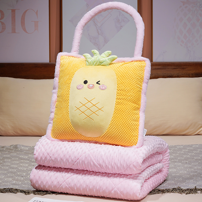 Cartoon Fruit Pillow colcha otoño invierno verano peluche caliente oficina de gran capacidad siesta cojín multipropósito colcha de aire acondicionado