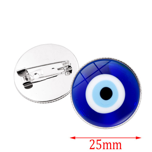Turkish Evil Eye Pin Cross-Border Bestseller Silver Badge Simple and Versatile Student Pin Badge Accessory
