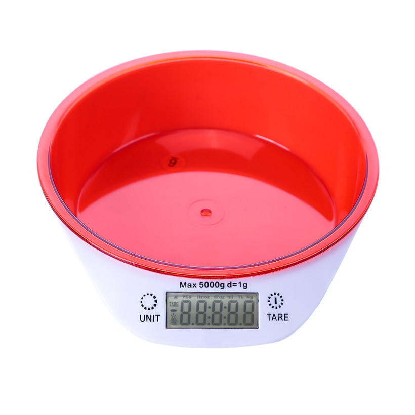 Cocina casera Hornear de alta precisión Báscula electrónica de peso pesado con plato tazón redondo Báscula electrónica de comida KITCHEN SCALE