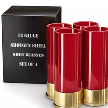 烈酒杯12GA shotglass子弹杯威士忌美国大兵塑料龙舌兰烫金一口杯