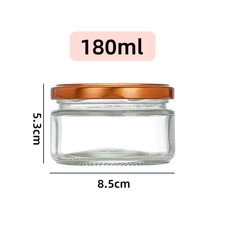 Botella de vidrio al por mayor botella vacía de grado alimenticio hervir botella de conservación de miel mermelada botella de hongos shiitake