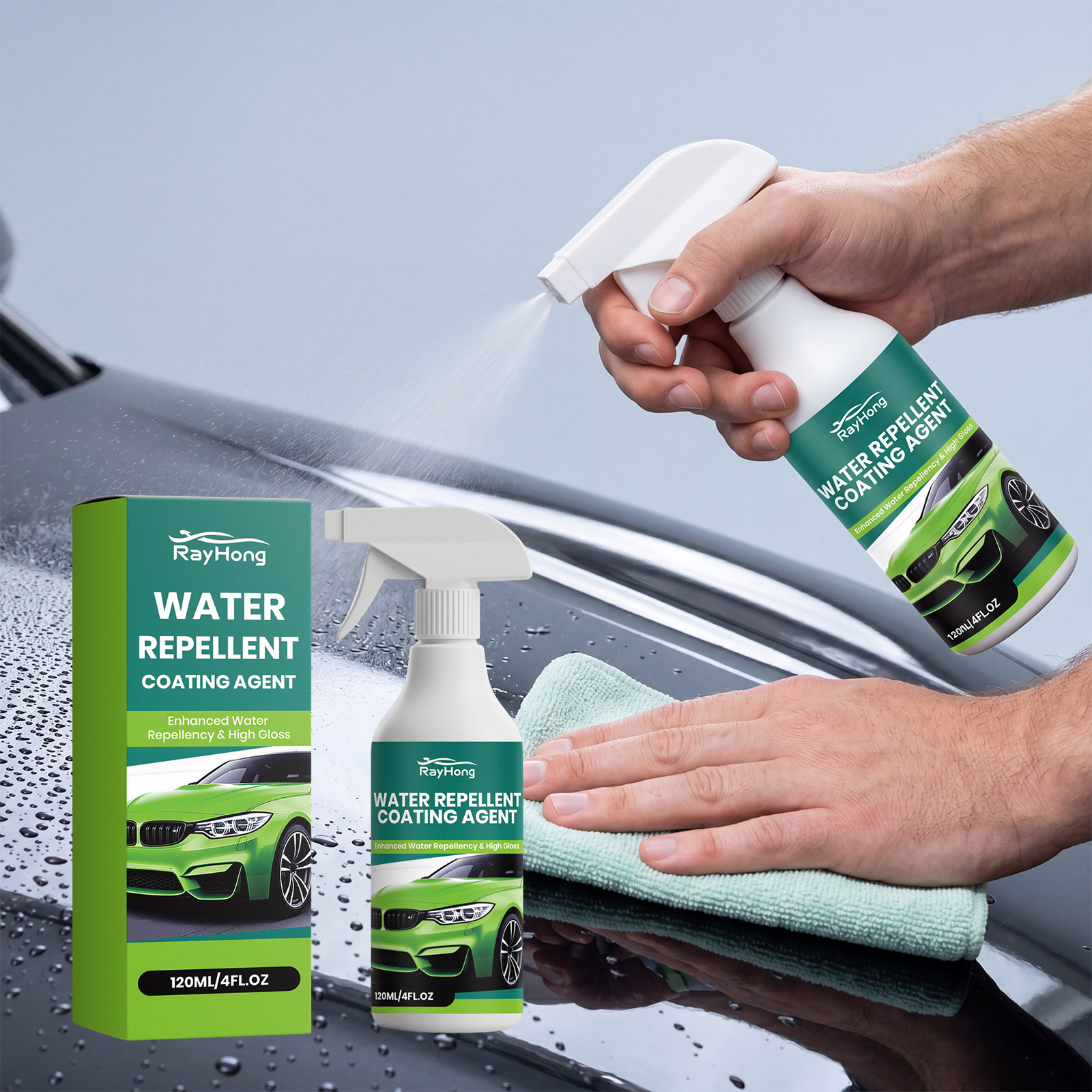 RAYHONG 防水涂层剂 汽车保养防水防污防尘镜面增亮提亮涂层剂