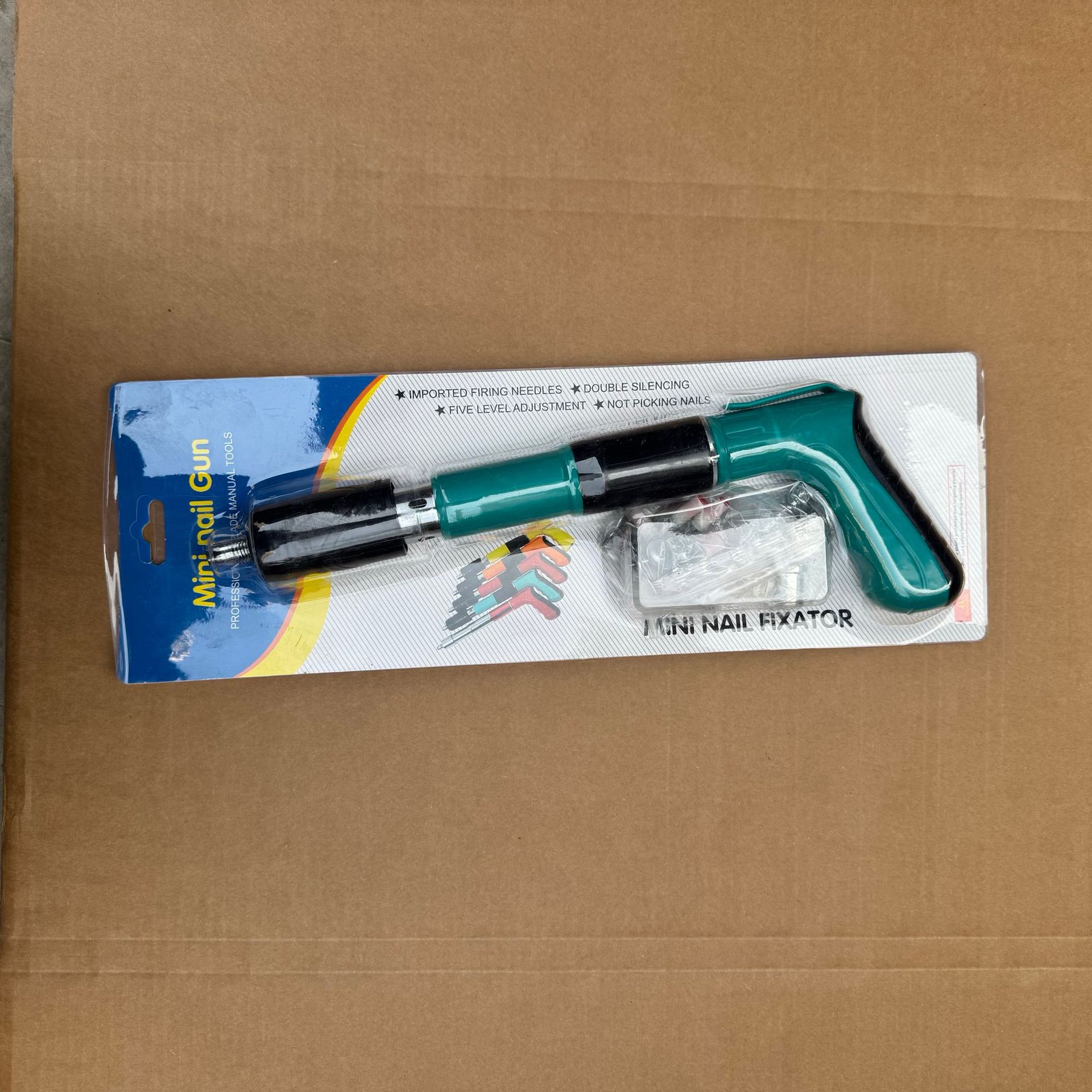 Mini pistola de clavos ajustable para techo, herramienta profesional con silenciador, ideal para bricolaje y construcción