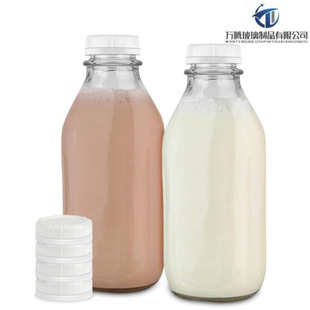 Factory Wholesale 1000ml Glass Bottle Syrup Jam Yogurt Smoothie Bottled Sealed Can Milk Bottle