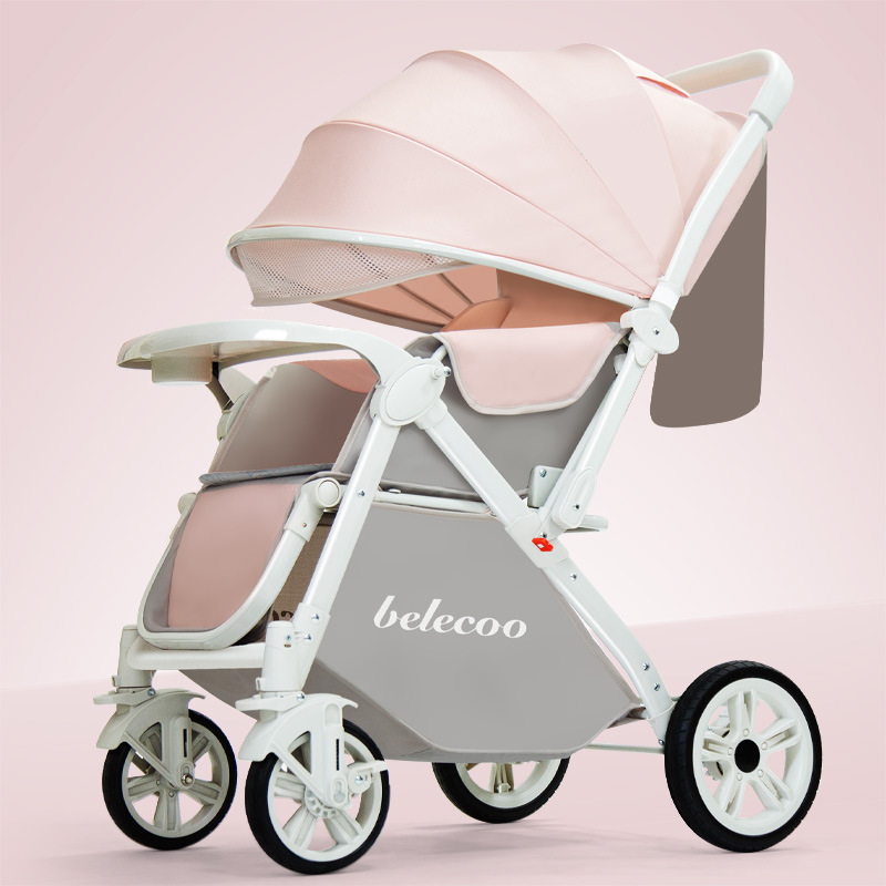 High-View Baby Stroller That Can Sit and Lie Down, Lightweight Folding Baby Umbrella Stroller, Two-Way Baby Stroller, Shock-Absorbing Stroller