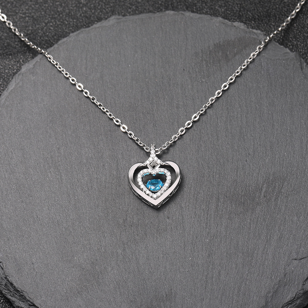 Collar de corazón para mujer con diseño de rosa cadena elegante_voghion.com