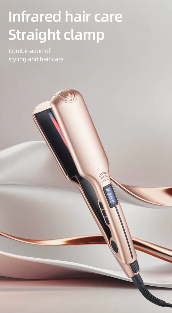 650g Weight Basic Gold Solid Color Aluminum Hair Straightener 1 Piece