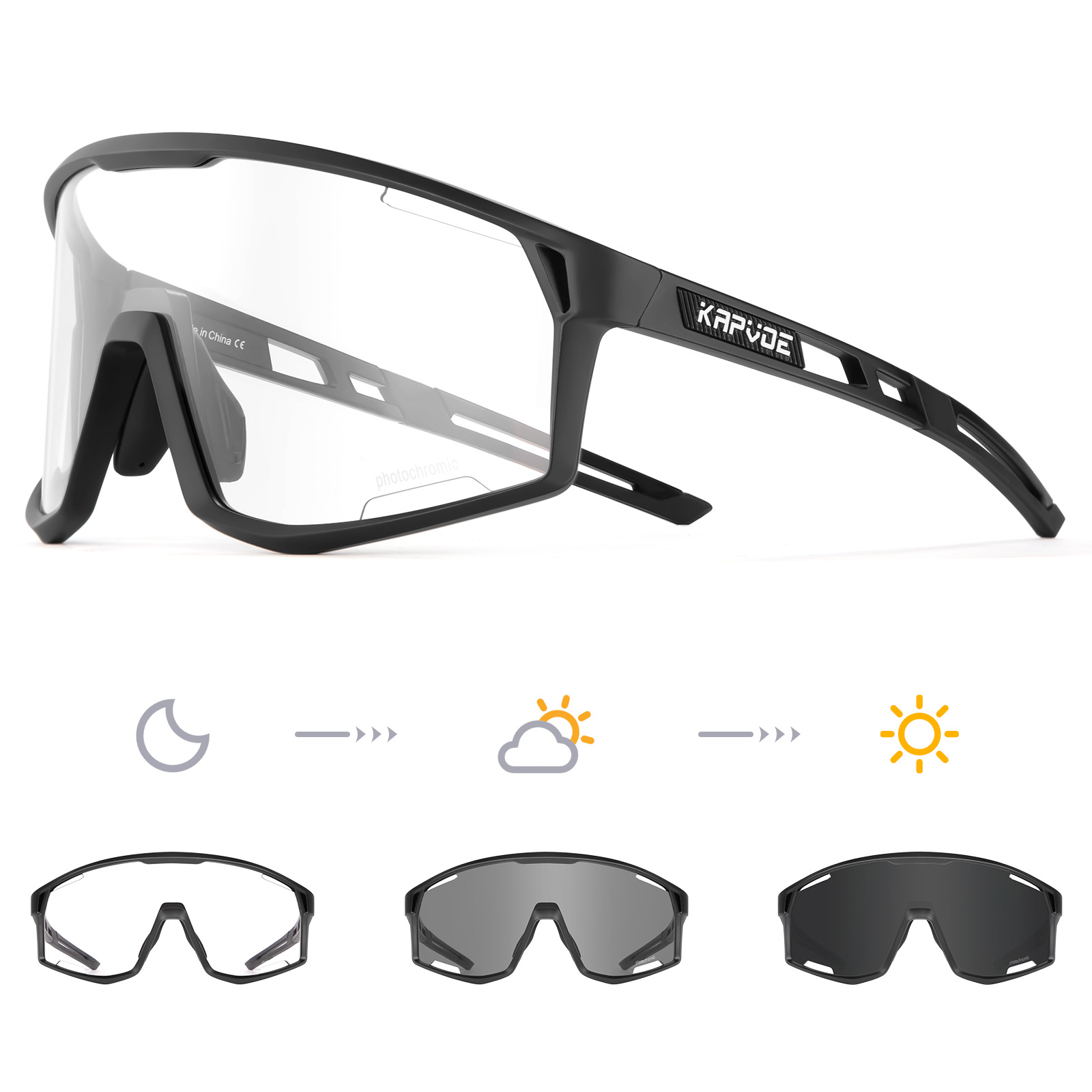 Gafas Fotocromáticas para Ciclismo de TR90, Fotocromático y Cortavientos, para Montañismo y Senderismo image 8
