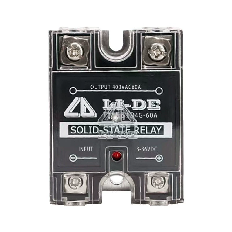 Однофазное твердотельное реле DC управление AC с прозрачной крышкой S1D4G-6A10A26A40A60A80