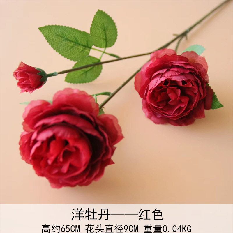 Peonía extranjera, rosa brasileña, boda, flor artificial, flor falsa, flor artificial, decoración del hogar, accesorios de vestir al por mayor