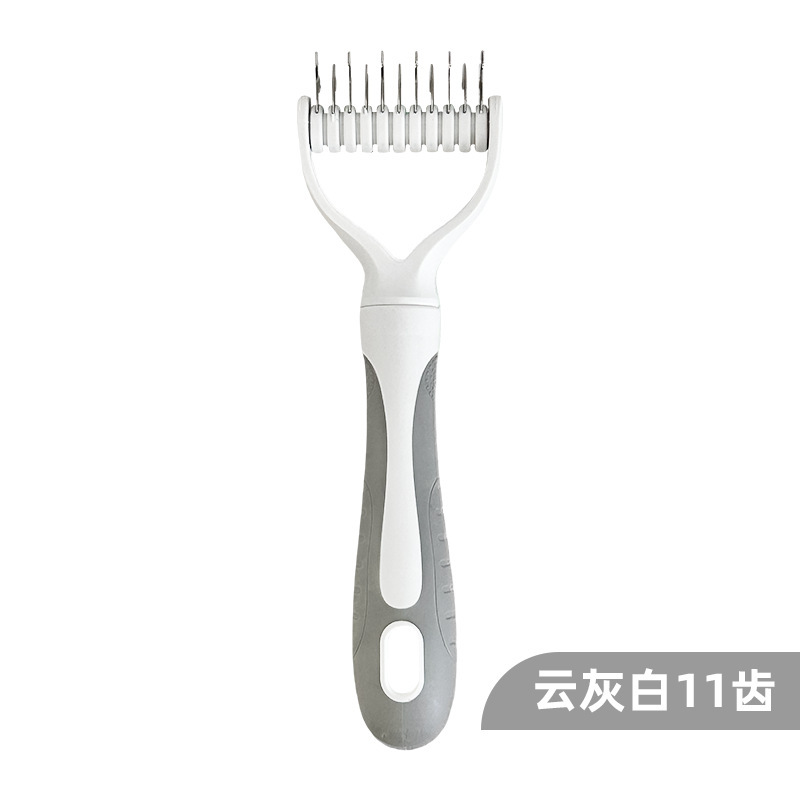 Pein de depilación de dientes de mascotas de acero inoxidable cepillo de perros de gato depilación de doble cara pein de depilación de nudo abierto