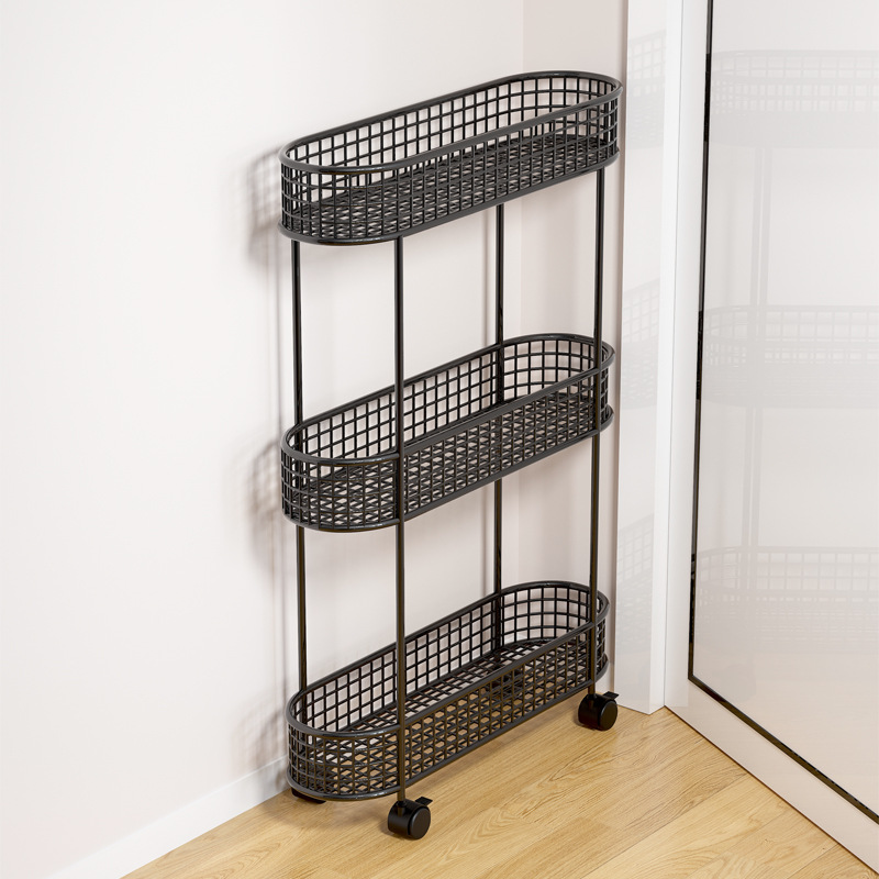 Door Rear Storage Rack,Bathroom Floor-standing Storage Rack,Bathroom Multi-layer Gap Trolley,Toilet Gap Multi-function Shelf