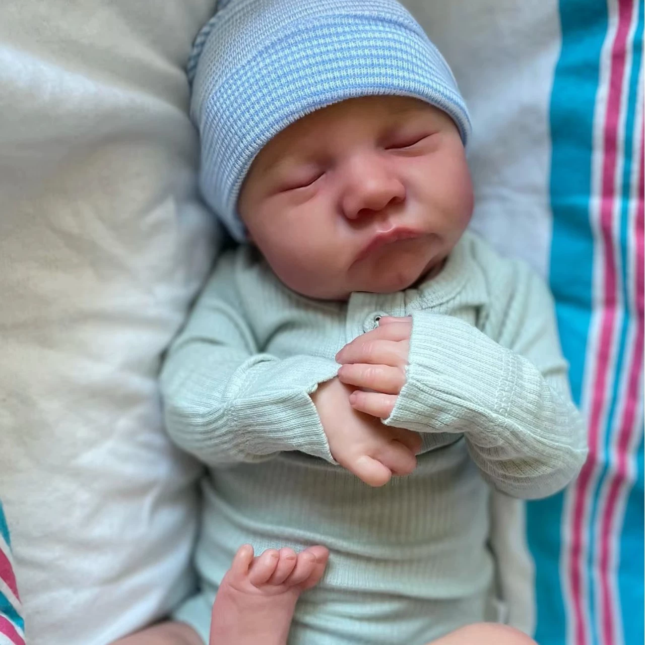 Reborn doll, soft realistic children's mannequin head for dressing up, toy, 48 cm