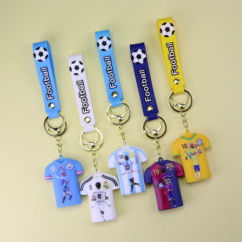 Creative Three-Dimensional Football Jersey Keychain New Bag Key Chain Key Ring Accessories Pendant Car Pendant Gift