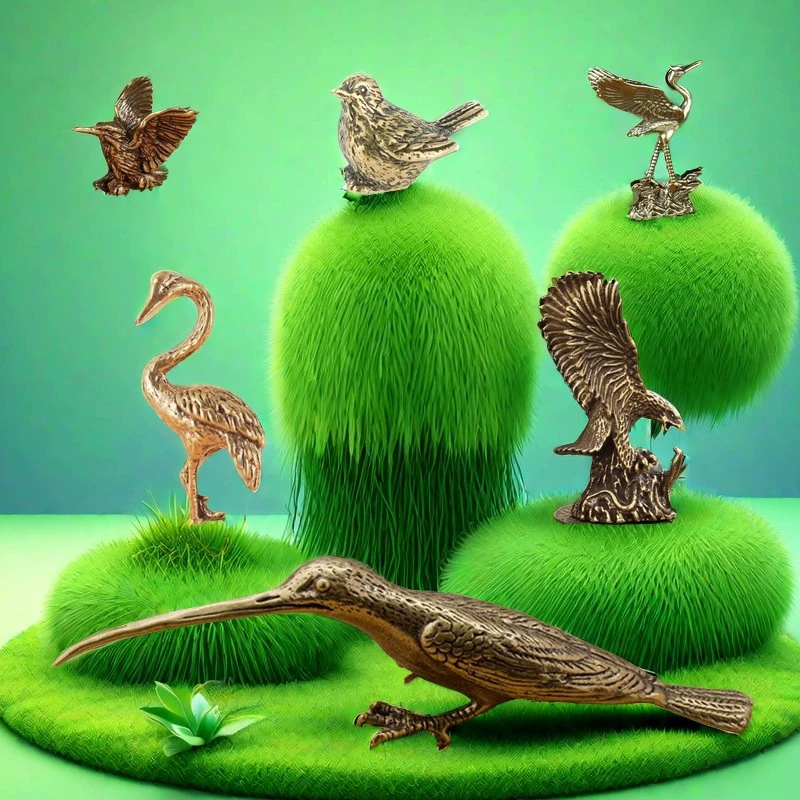 Античный латунный плач птицы украшение ретро сплошная птица креативная чайная игла гостиная орел декоративные краны ремесла