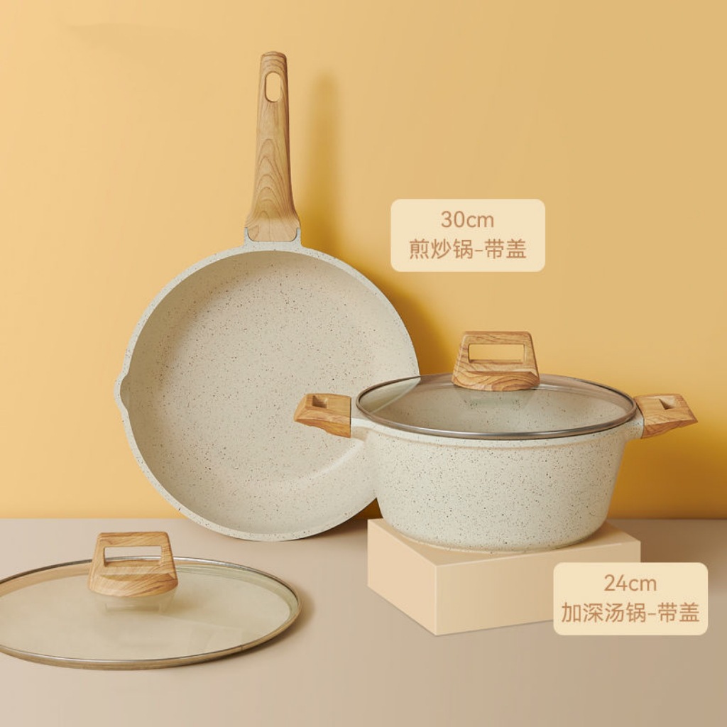 24cm 뚜껑 달린 국물 냄비 + 30cm 뚜껑 달린 볶음 냄비