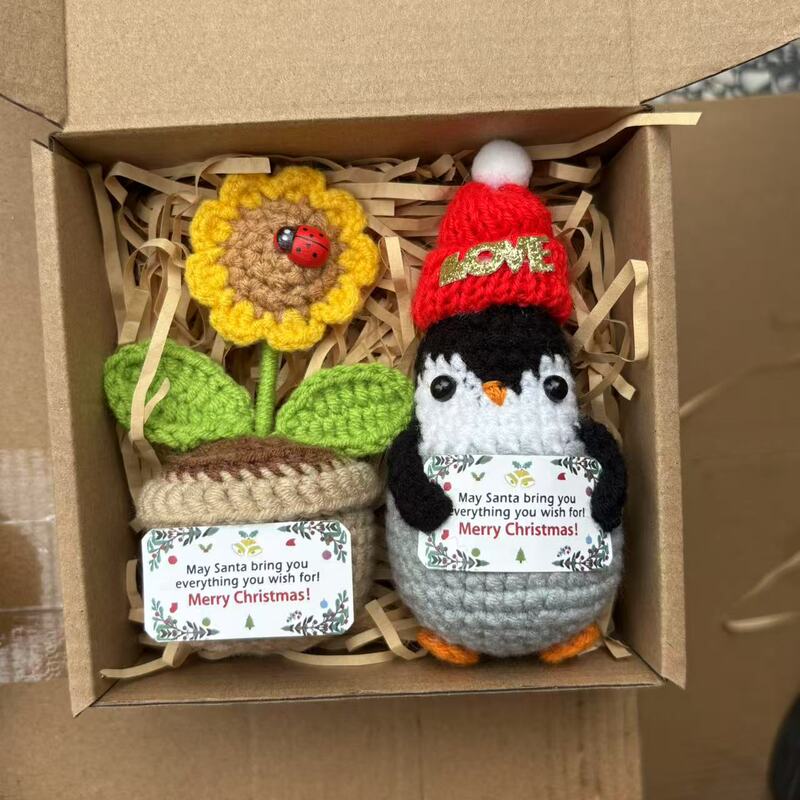 亚马逊新品毛线钩织圣诞老人玩偶手工编织圣诞树圣诞雪人节日摆件|undefined
