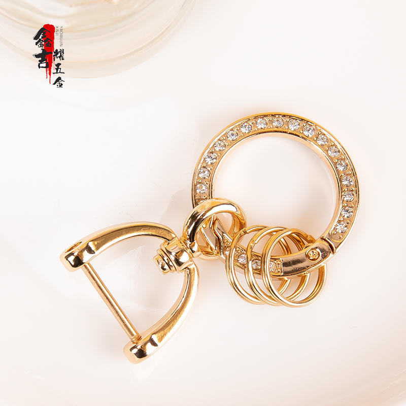 满烫水钻ins汽车钥匙扣情侣钥匙圈包包饰品挂件DIY镶钻钥匙环