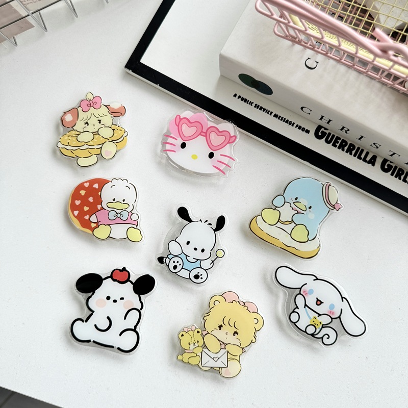 Korean and Japanese Ins Style Cartoon Bear Dog Duck Penguin Animal Airbag Phone Holder Foldable Retractable Rotating