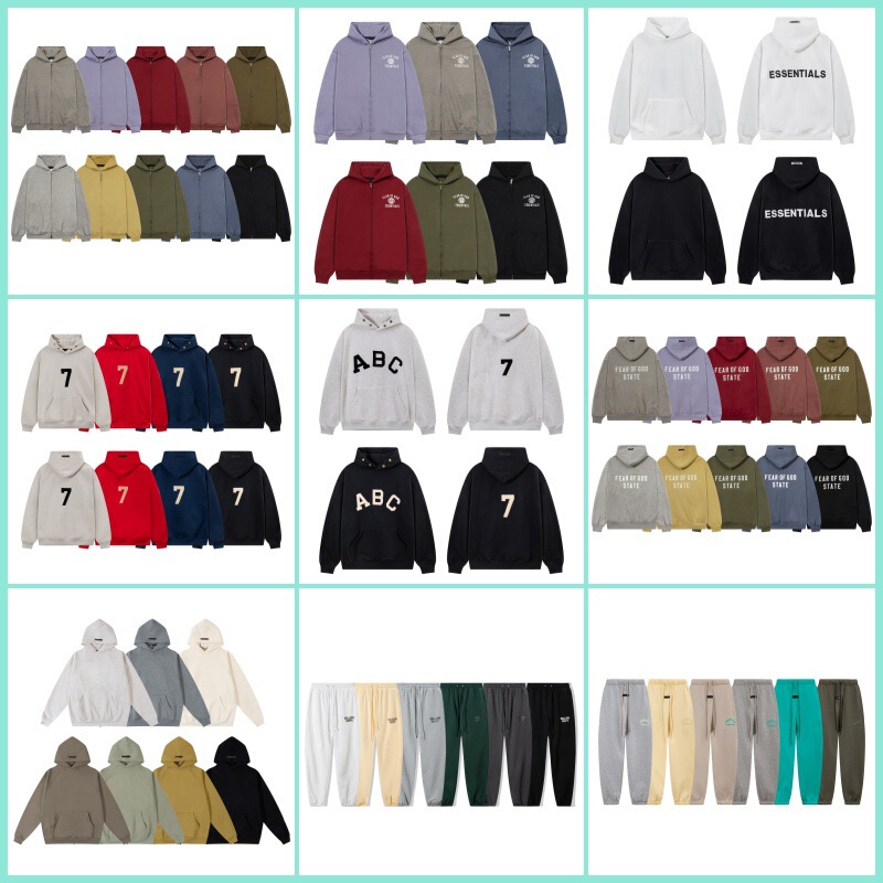 Fog Multi-Line Essentials Heavyweight High Street Fashion Brand Hooded Sweatshirt Fleece-Lined Autumn and Winter Couple Jackets for Men and Women Fog Multi-Line Essentials Heavyweight High Street Fashion Brand Hooded Sweatshirt Fleece-Lined Autumn and Winter Couple Jackets for Men and Women
