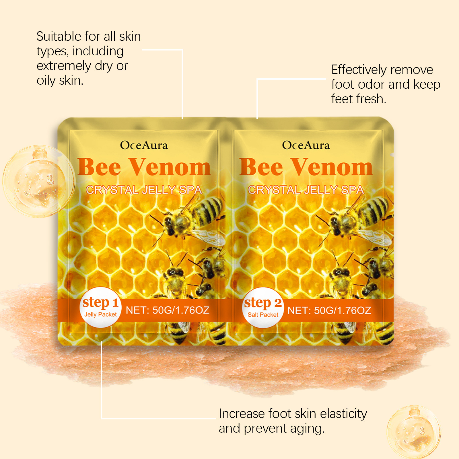 Serija Foot Crystal Mud, čiščenje stopal, vlaženje in pomlajevanje kože, zaščita stopal in namakanje stopal_voghion.com