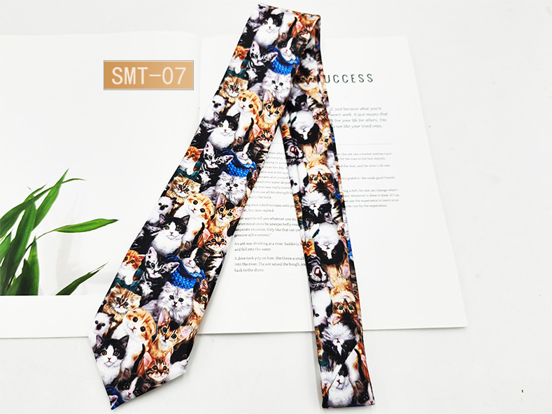 Fabricante spot impresión digital corbata de hombre estilo de Hong Kong moda retro casual animal divertido hecho a mano estilo 8cm