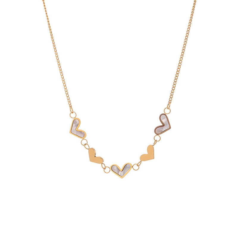 Elegant Lady Heart Shape Titanium Steel Necklace_colorza_5