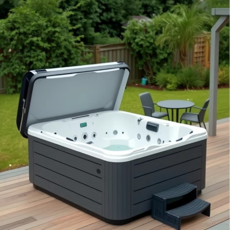 Masaje al aire libre bañera de surf 4 personas spa piscina de burbujas piscina de masaje con iluminación villa Jacuz al aire libre