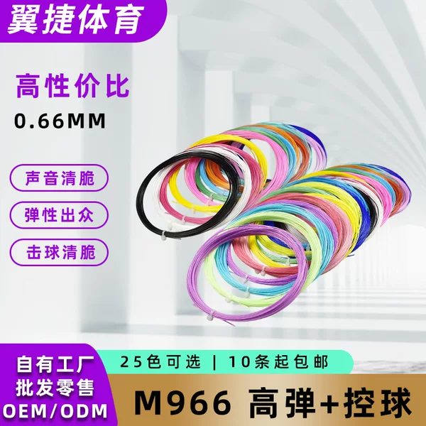 0.66 High-Rebound, Durable Badminton String, Composite Wear-Resistant Reinforced Nylon Resin High-Pound Badminton Racket String