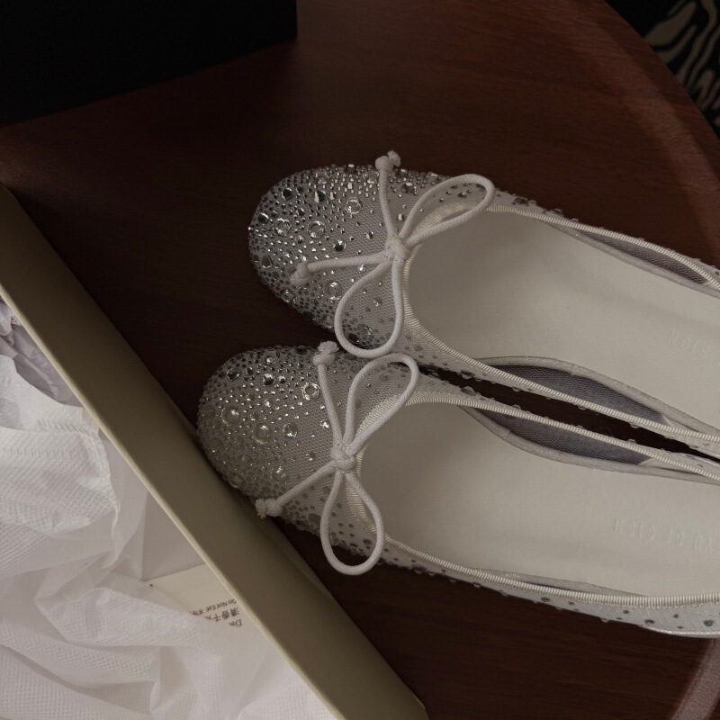Silver Ballet Full Diamond Mary Jane Shoes for Women 2026 Summer New Versatile Round-Toe Mesh Breathable Sandals for Women Silver Ballet Full Diamond Mary Jane Shoes for Women 2026 Summer New Versatile Round-Toe Mesh Breathable Sandals for Women